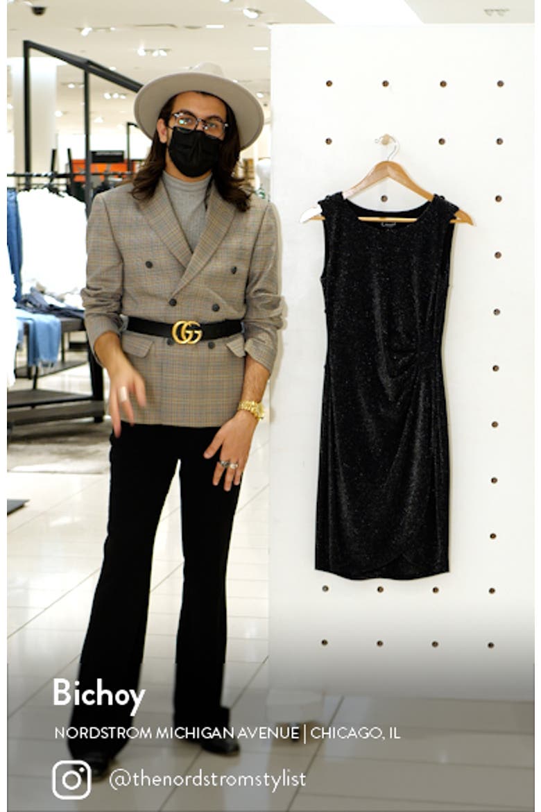 Ruched Metallic Sheath Dress video