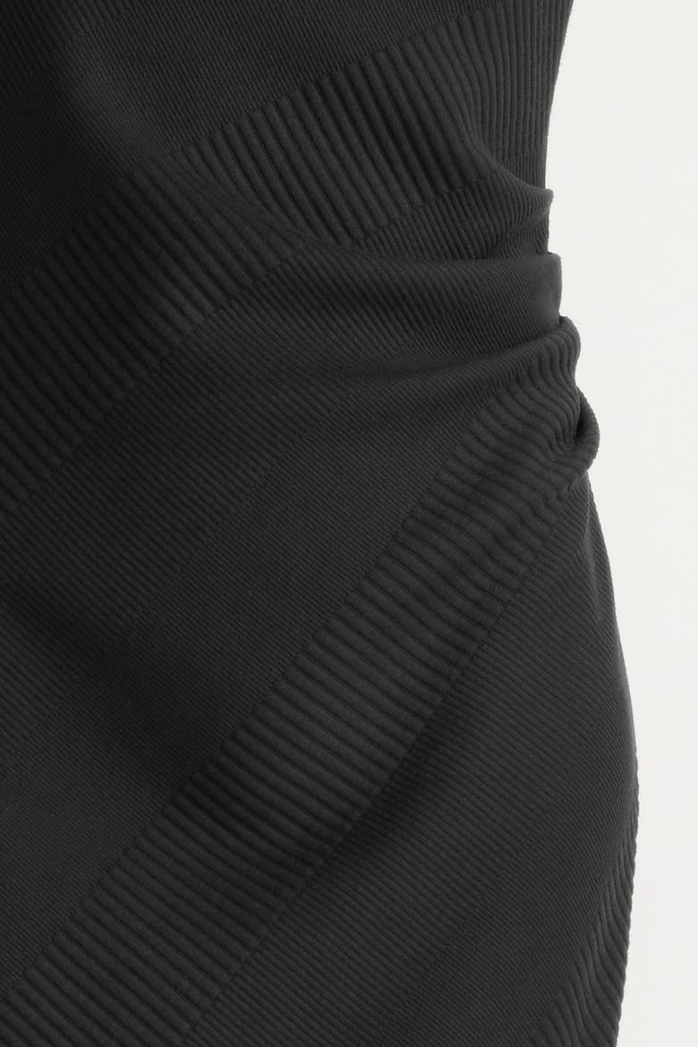 Evie Ribbed-Knit Jersey Dress, Alternate, color, Black