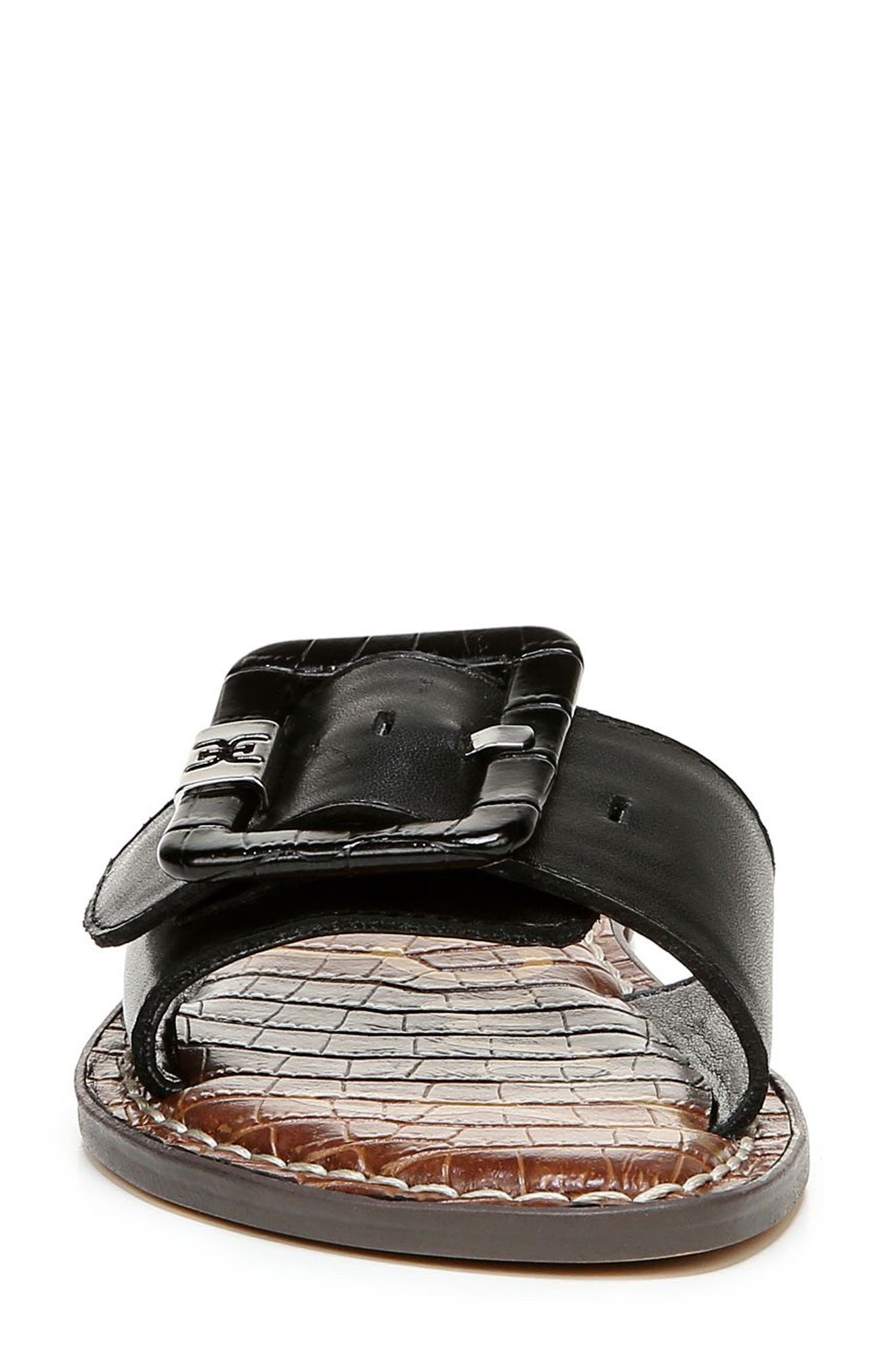 Granada Slide Sandal, Alternate, color, BLACK/ BLACK LEATHER