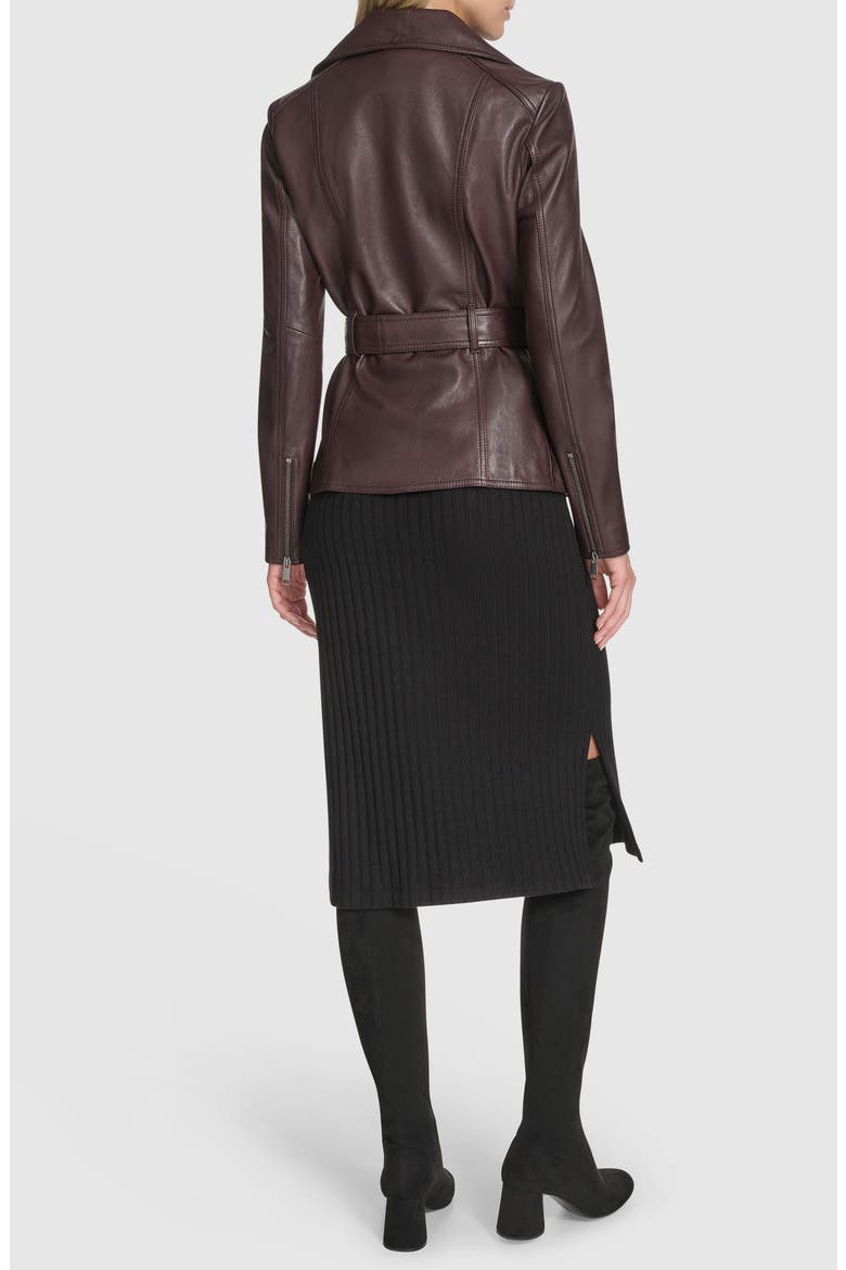 Violet Leather Trench Jacket, Alternate, color, PORT