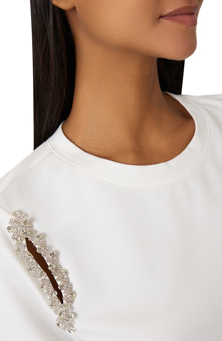 Milly Avril Crystal Trim T-Shirt, Alternate, color, 
