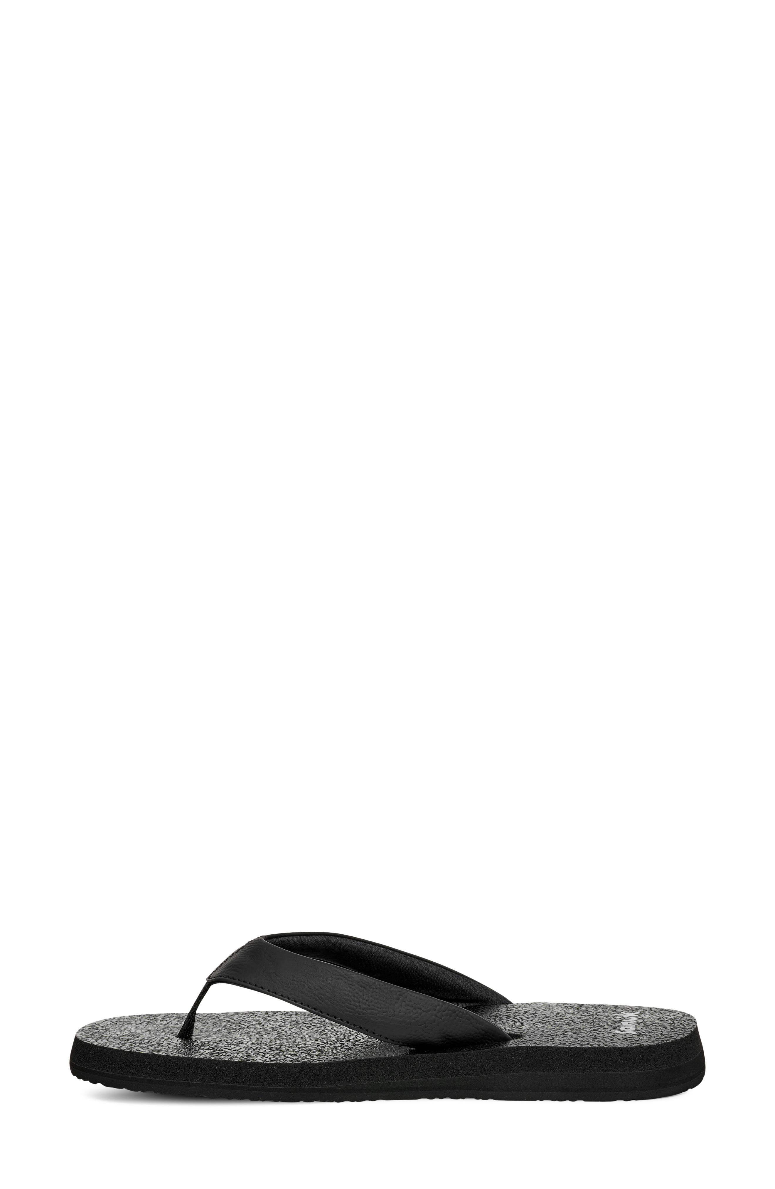 Sanuk Yoga Mat II Flip Flop, Alternate, color, Ebony