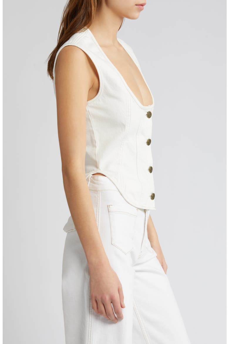 The Seamed Scoop Bustier Tank, Alternate, color, ECRU