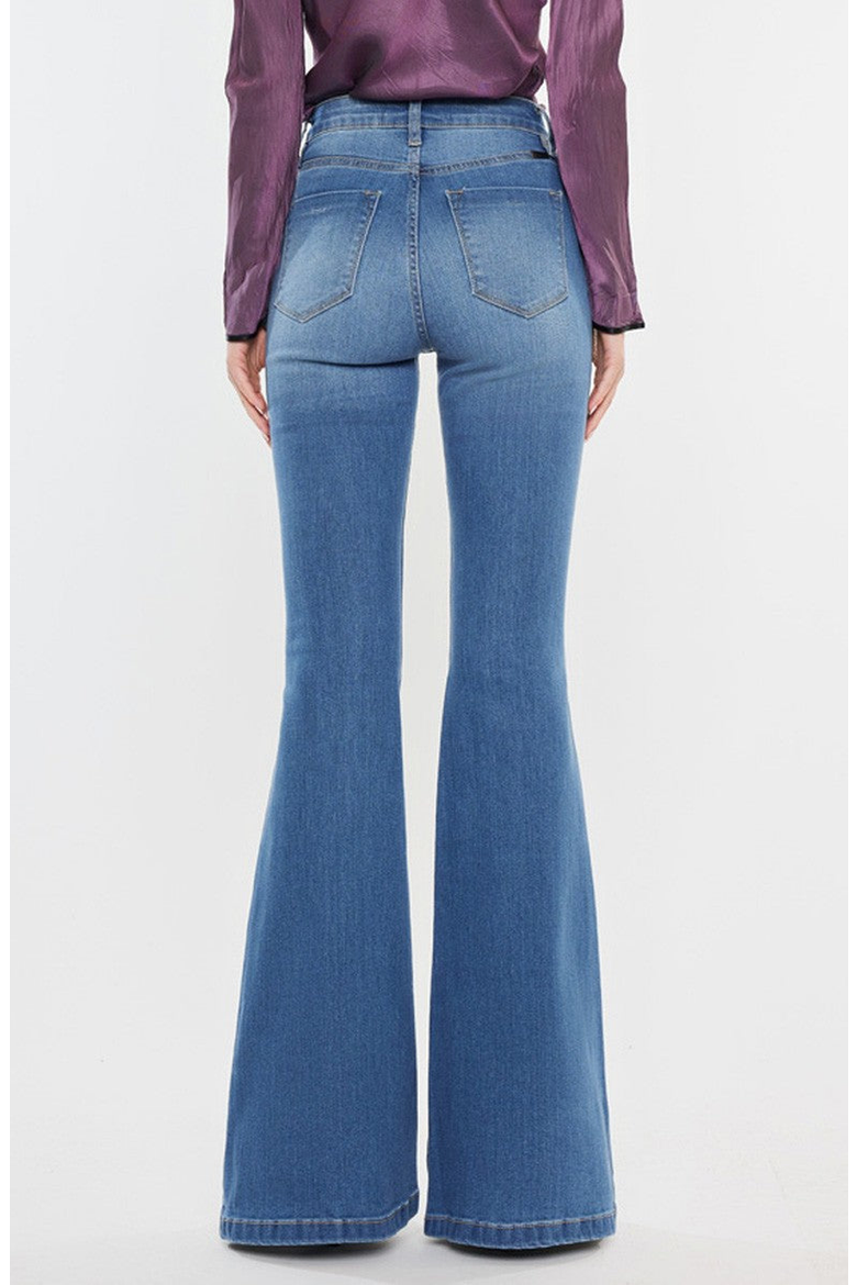 Roel High Rise Super Flare Stretch Jeans, Alternate, color, Medium Wash
