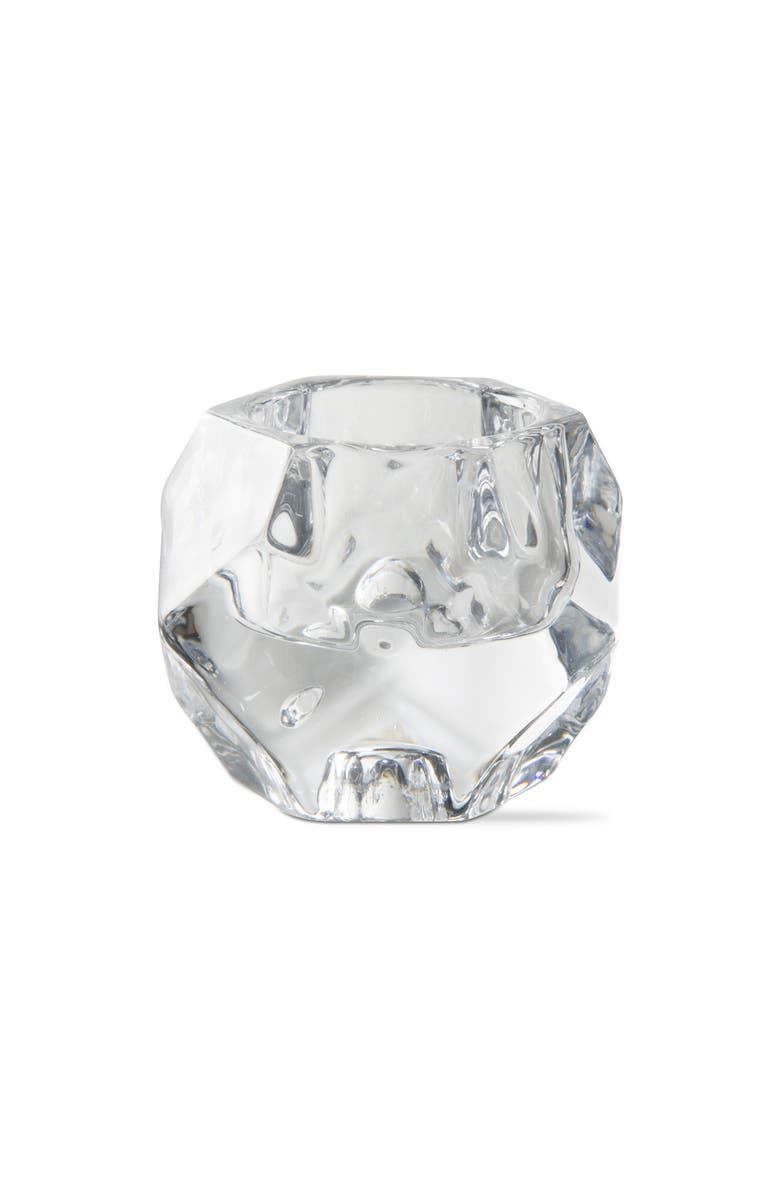 tag Geo Clear Glass Reversible Tealight Taper Candle Holder, Main, color, Clear