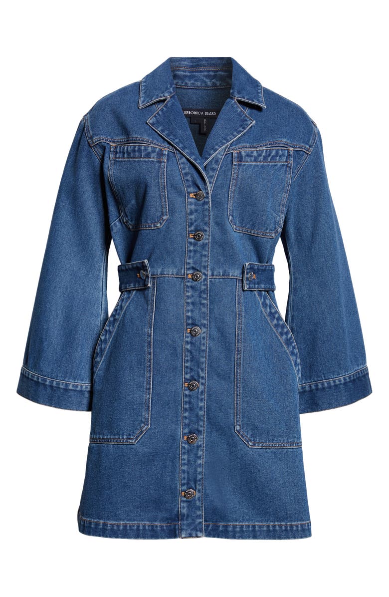 Veronica Beard McKinely Long Sleeve Denim Minidress, Alternate, color, 