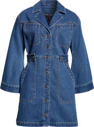Veronica Beard McKinely Long Sleeve Denim Minidress
