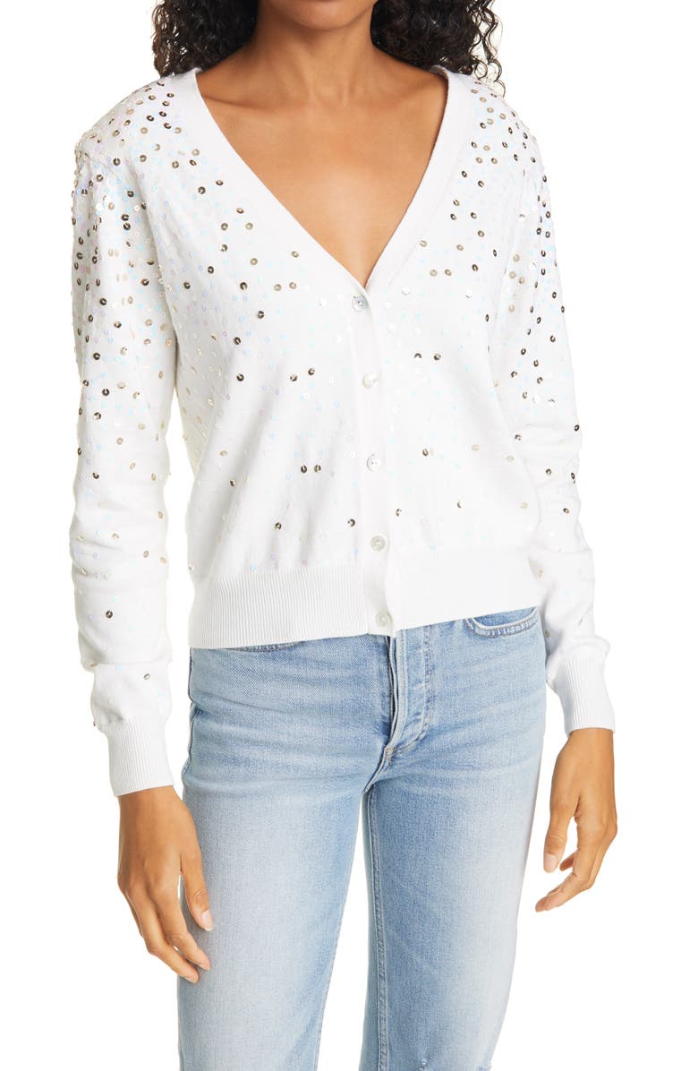 Cinq à Sept Nancy Sequin Cardigan, Main, color, 