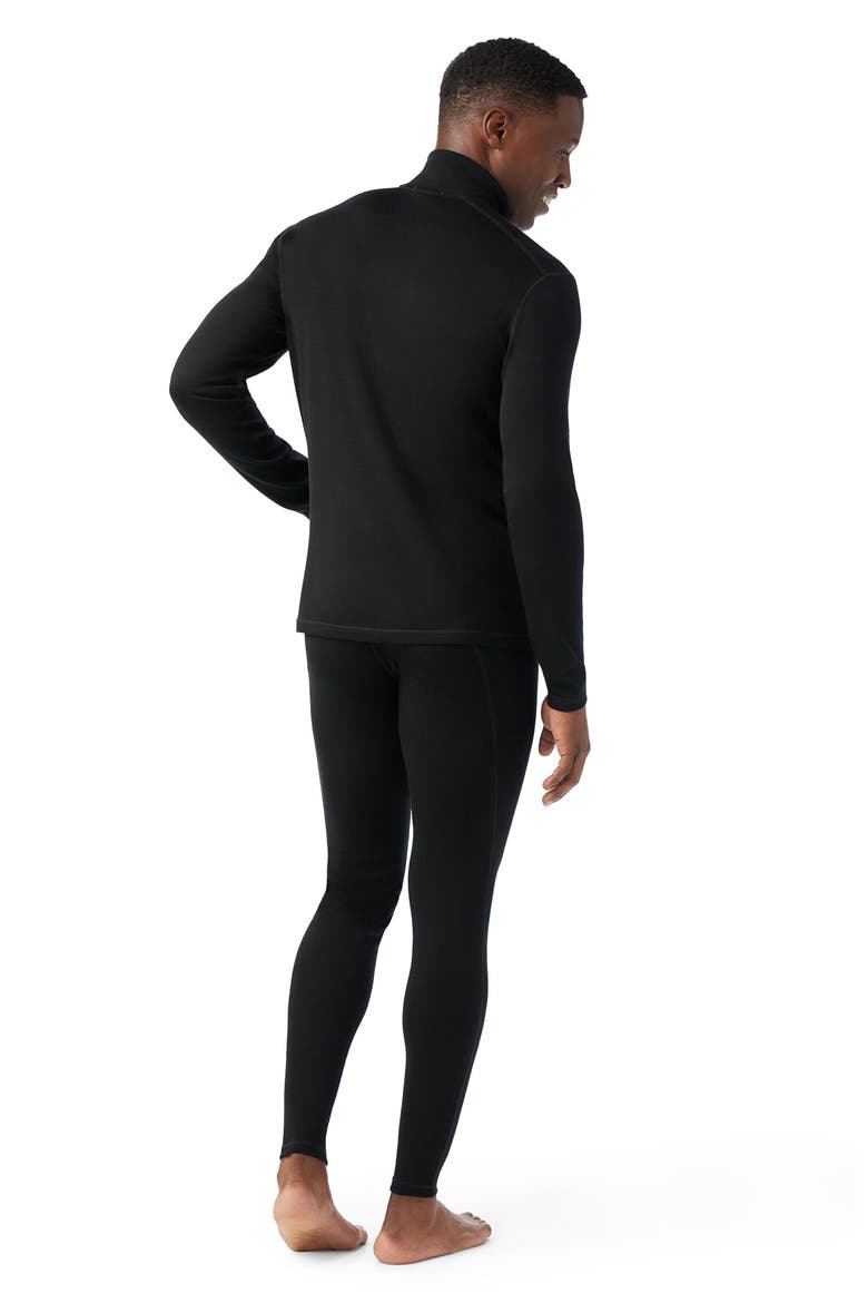 Classic Thermal Merino Base Layer Quarter Zip Pullover, Alternate, color, BLACK