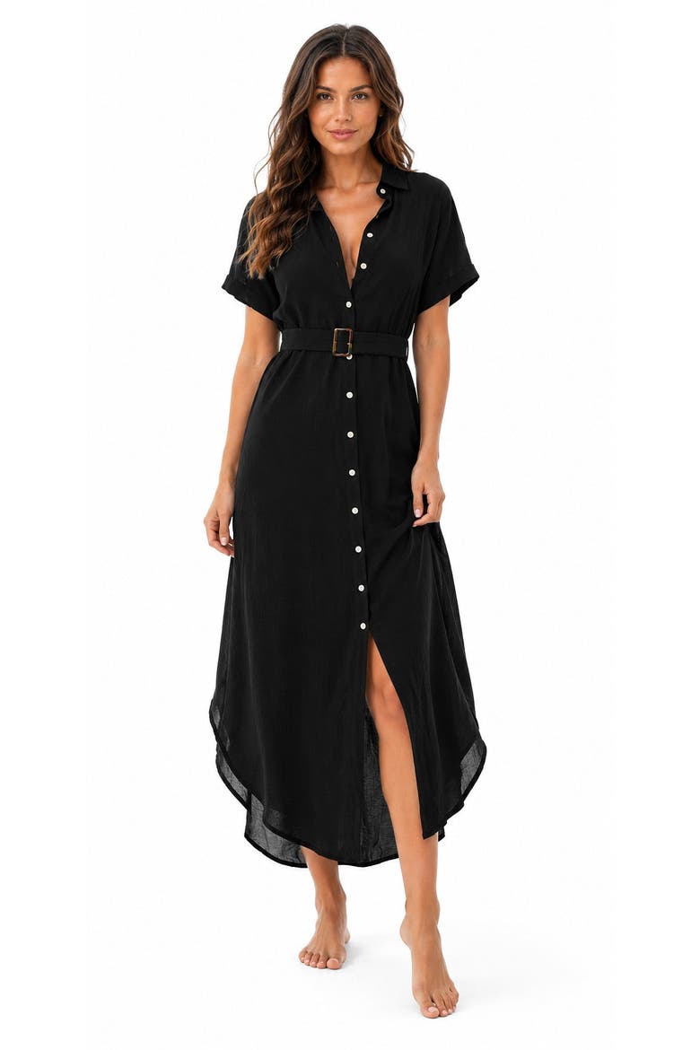 Lightweight Swim Cover-Up Maxi Dress, Main, color, Black