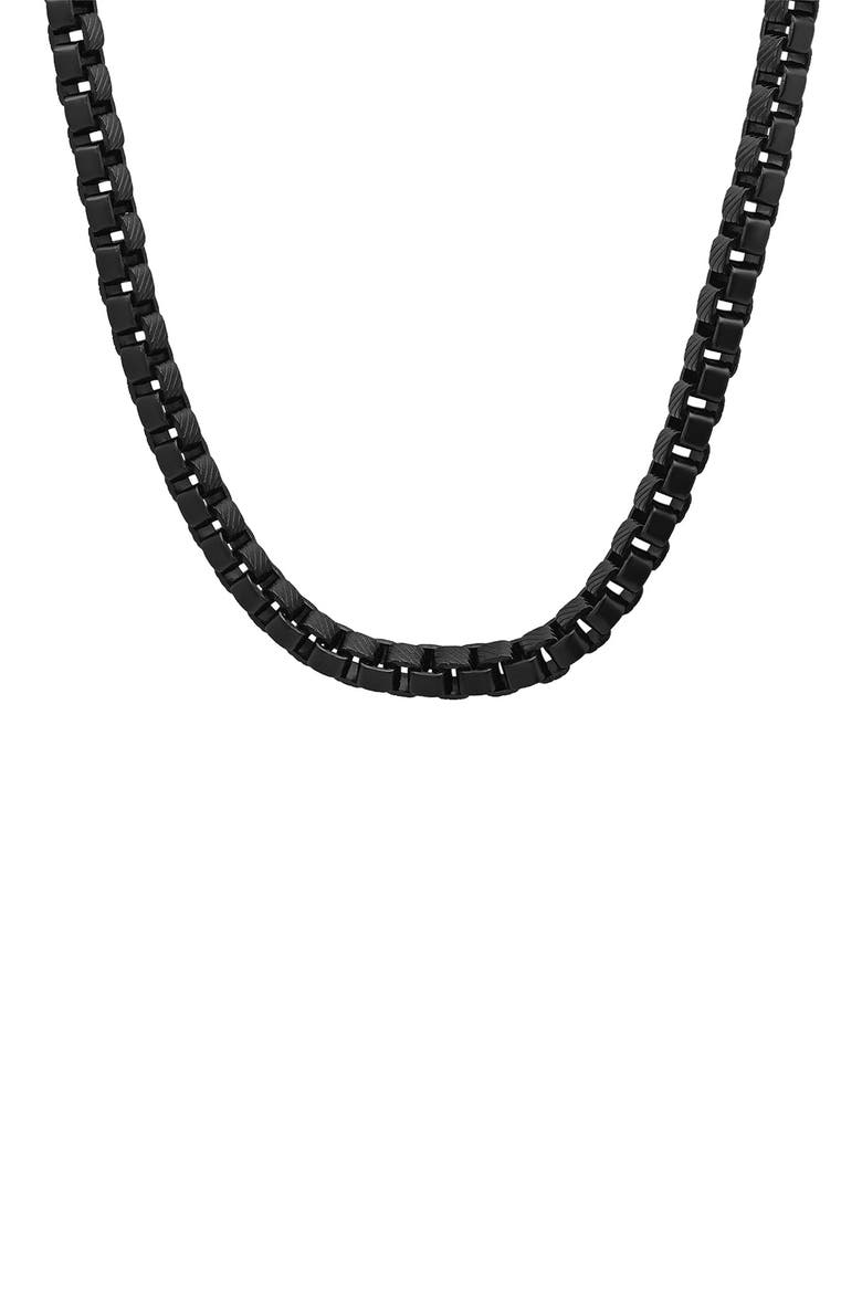 Box Chain Necklace, Main, color, BLACK