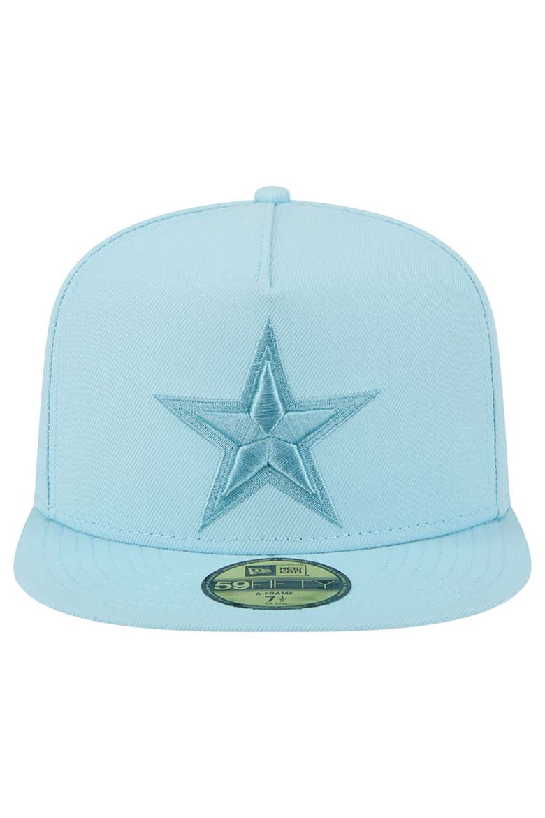 Men's New Era Light Blue Dallas Cowboys Color Pack A-Frame 59FIFTY Fitted Hat, Alternate, color, Light Blue