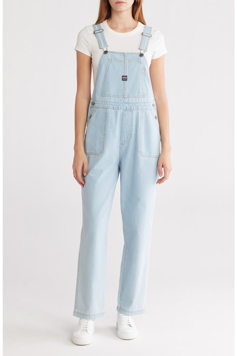 Throwback Denim Overalls, Main, color, BIG SUR BLUE