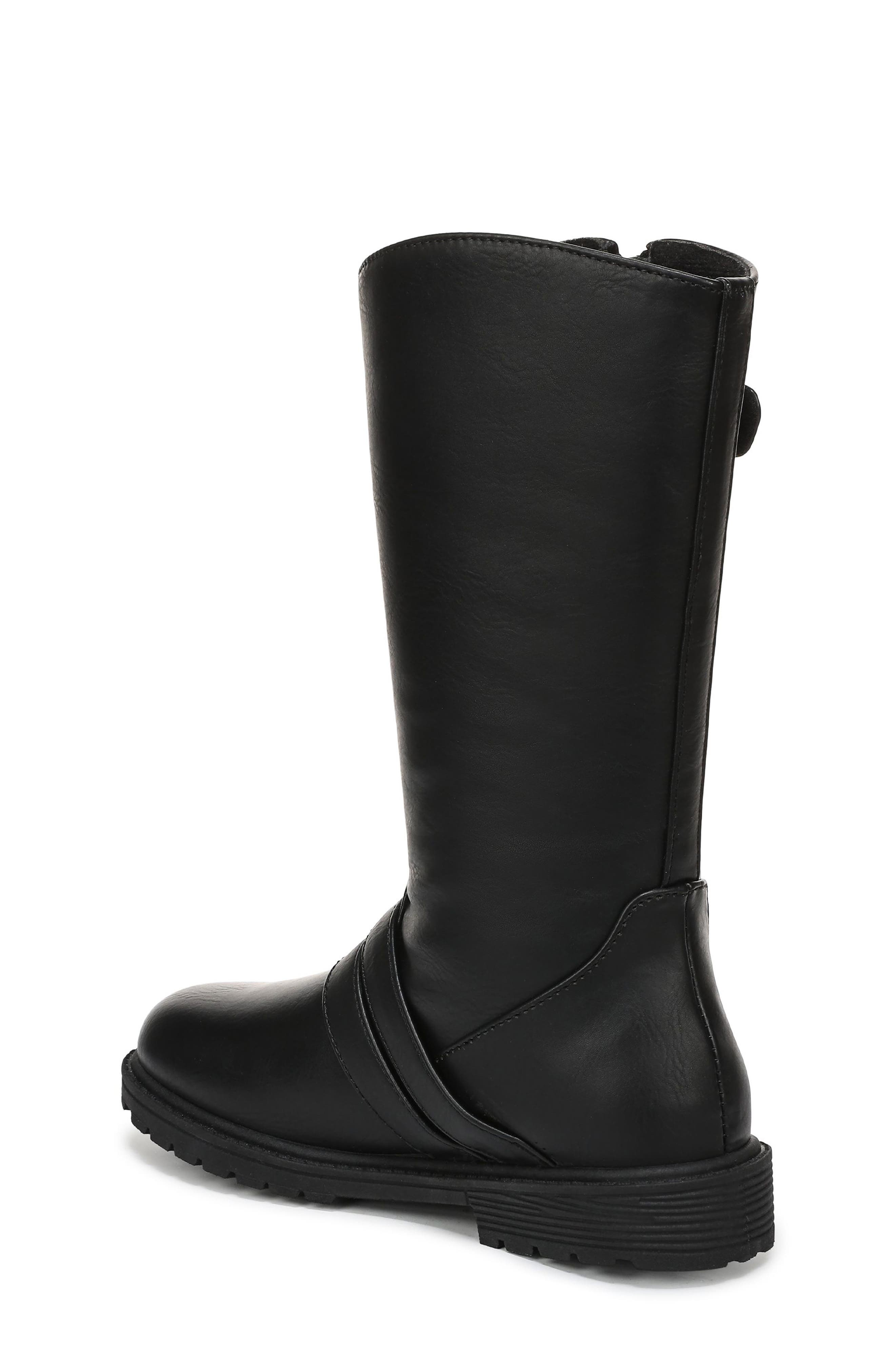 Kids' Reese Faux Leather Tall Boot, Alternate, color, BLACK FAUX LEATHER