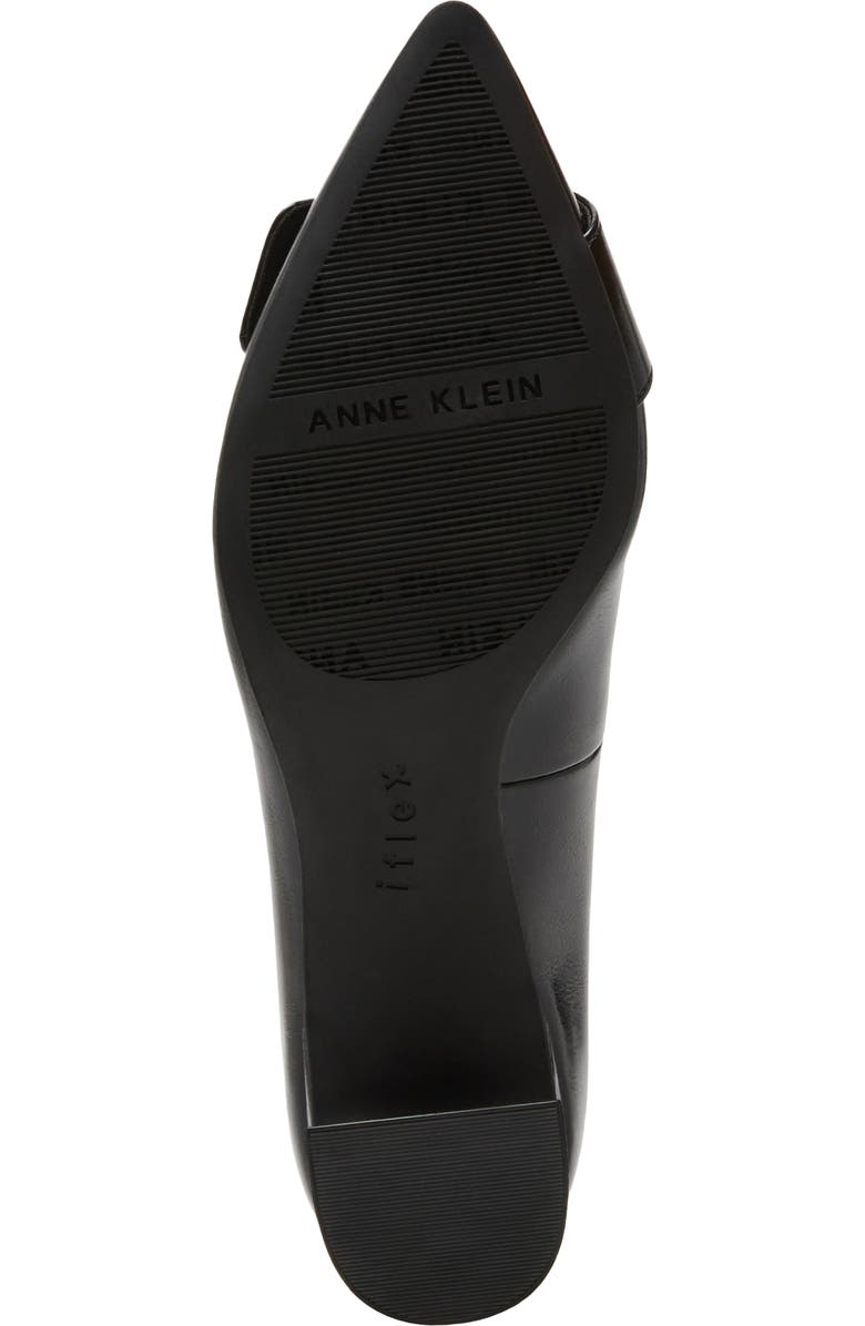 Anne Klein Senara Buckle Pointed Toe Pump, Alternate, color, Black Crinkle