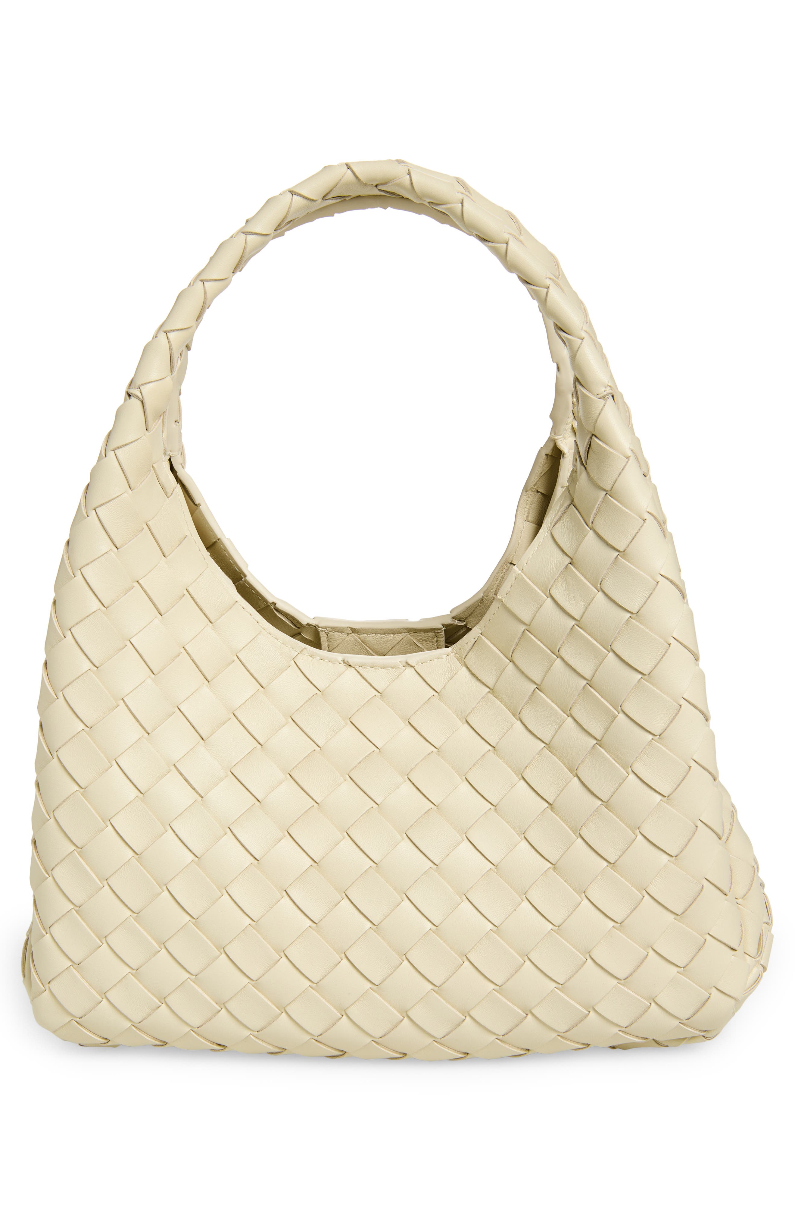 Small Campana Intrecciato Leather Shoulder Bag, Alternate, color, 9195 SEA SALT-M BRASS