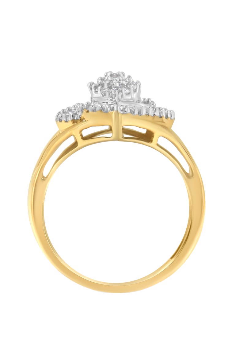 10K Yellow Gold 1/2 Cttw Diamond Swirl Cocktail Ring, Alternate, color, Yellow Gold