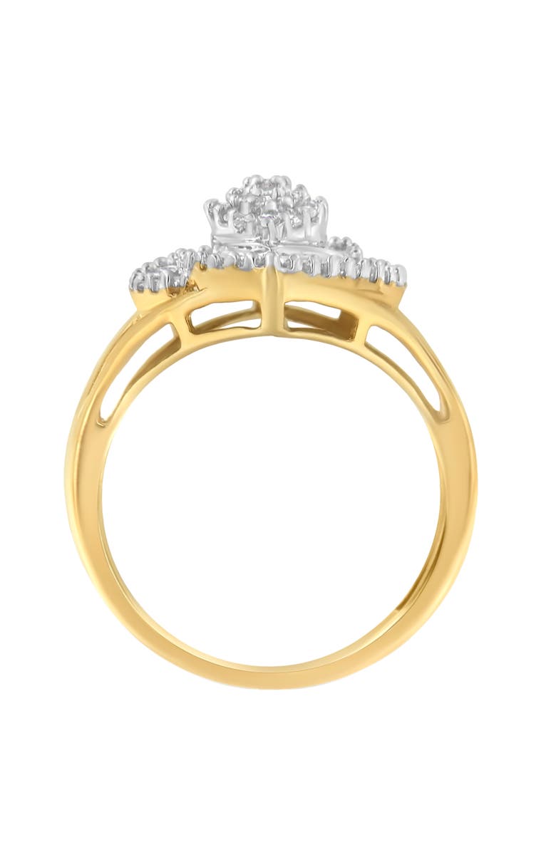 Haus of Brilliance 10K Yellow Gold 1/2 Cttw Diamond Swirl Cocktail Ring, Alternate, color, Yellow Gold