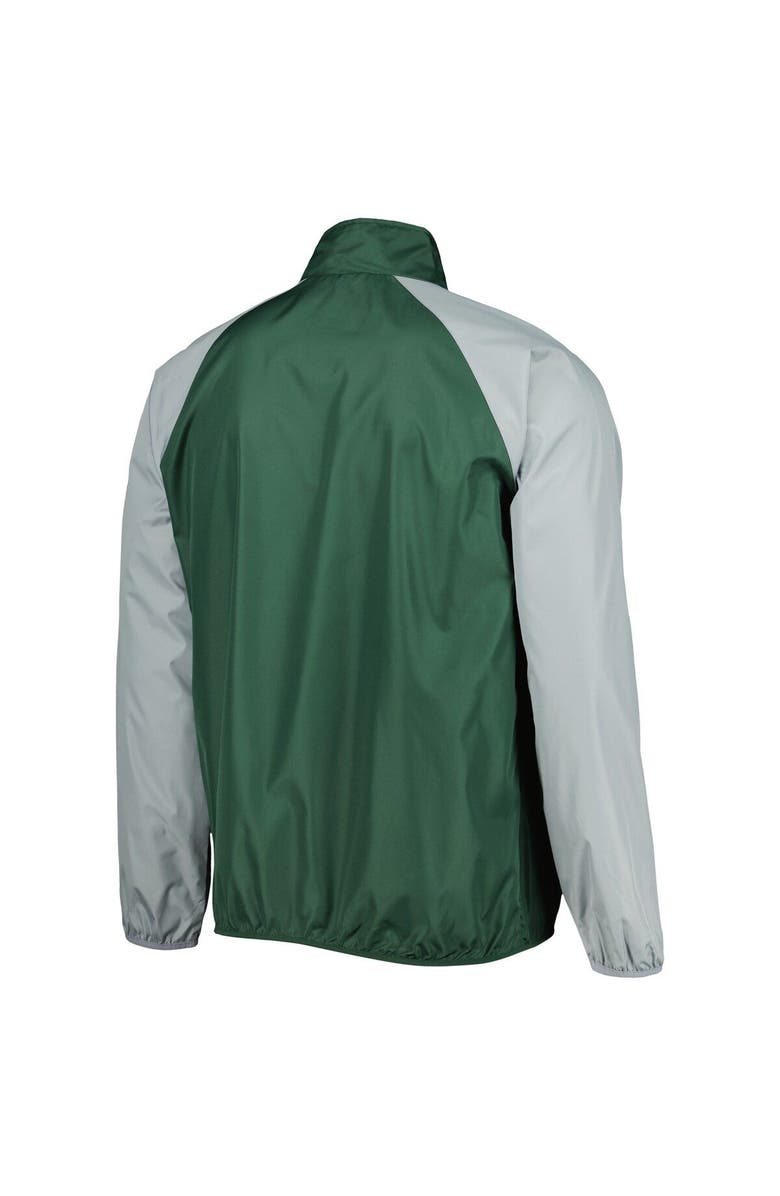 G-III SPORTS BY CARL BANKS Men's G-III Sports by Carl Banks Green/Gray Michigan State Spartans Point Guard Raglan Half-Zip Jacket, Alternate, color, 