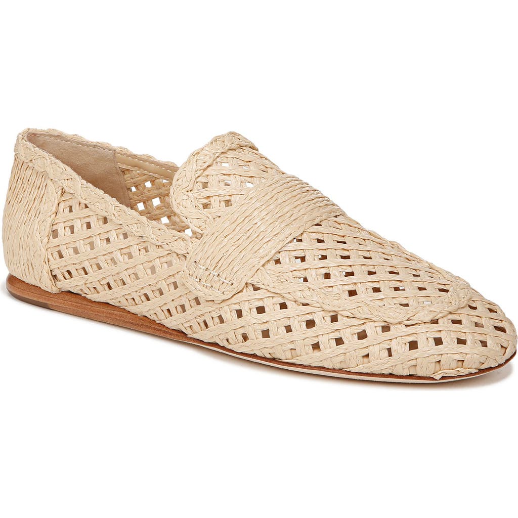 Vince Davis Flat Raffia Loafers In Natural