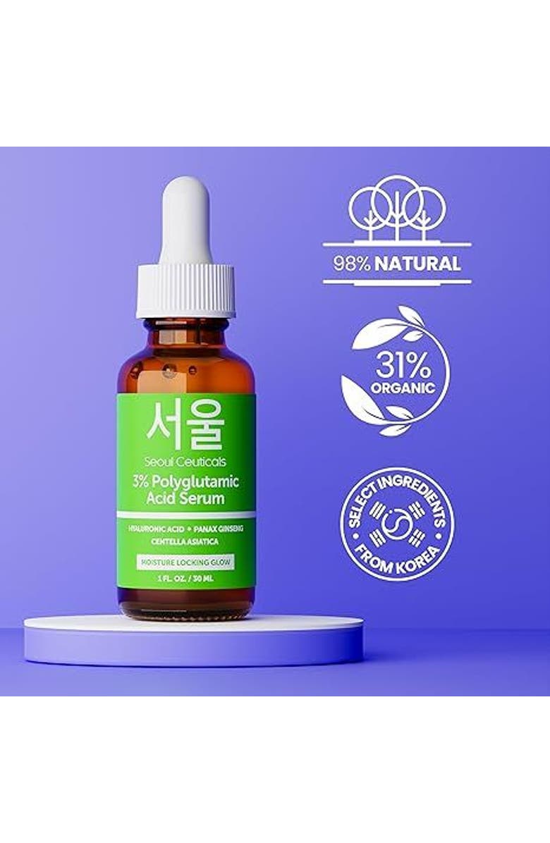 Seoul Ceuticals Korean Skincare Polyglutamic Acid Serum, Alternate, color, Clear