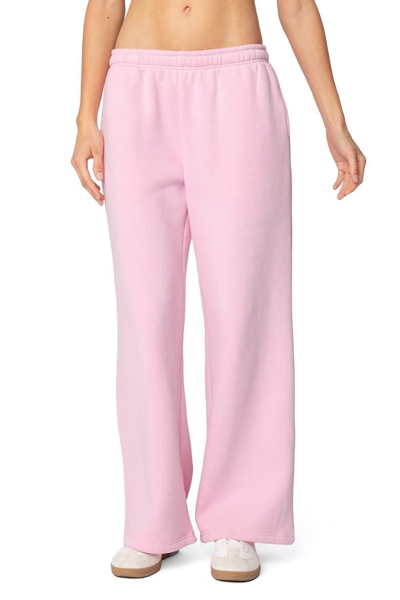 Logo Wide Leg Sweatpants, Main, color, PINK