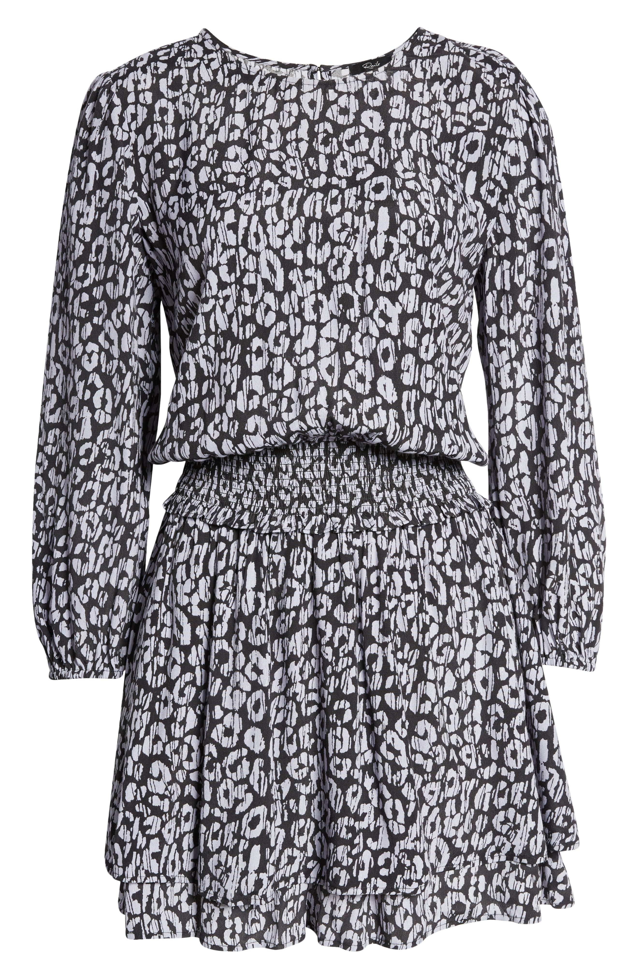 Rails Inez Leopard Print Long Sleeve Dress (Women) | Nordstromrack