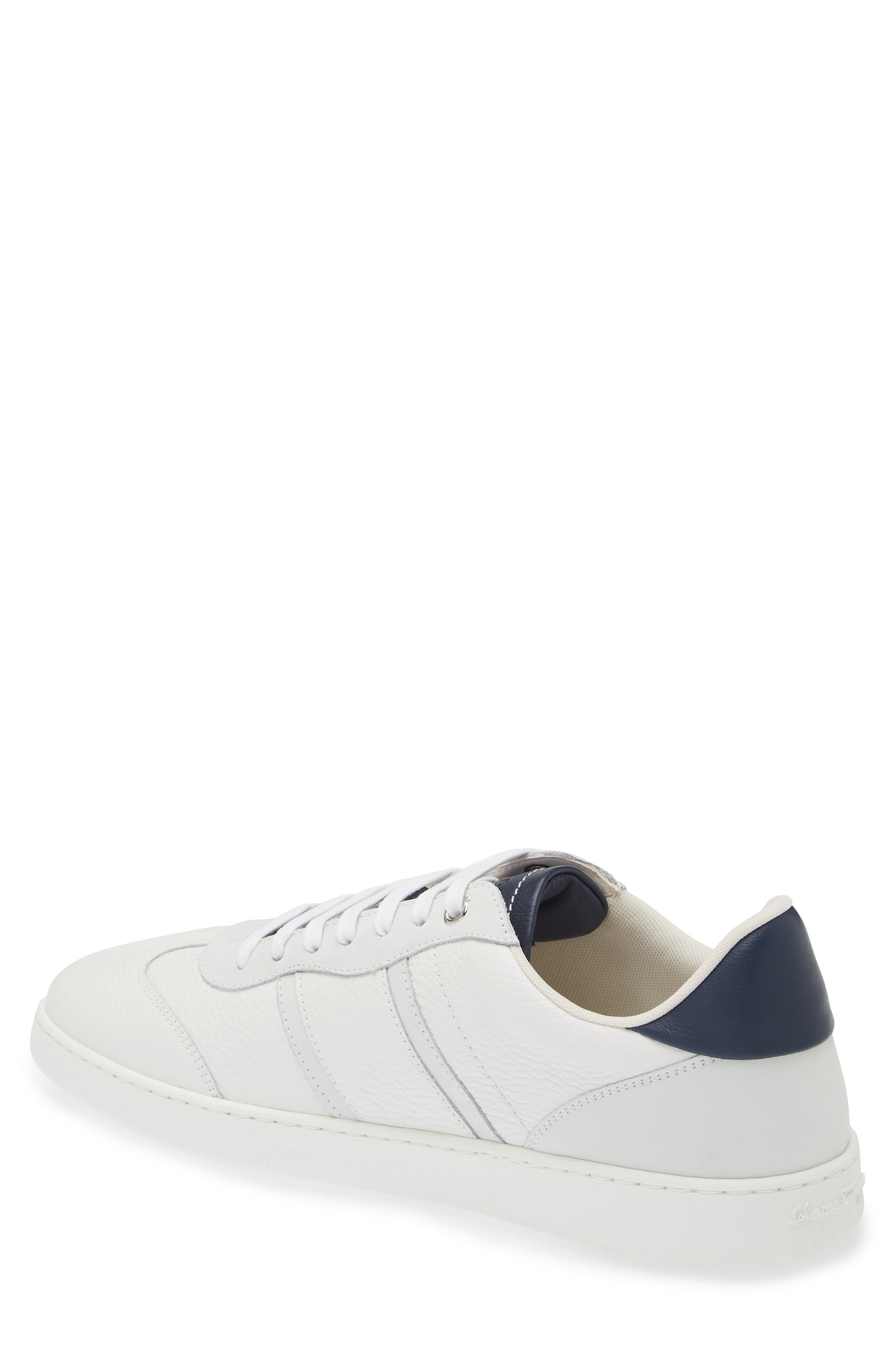 FERRAGAMO Achille Low Top Sneaker, Alternate, color, Bianco Ottico