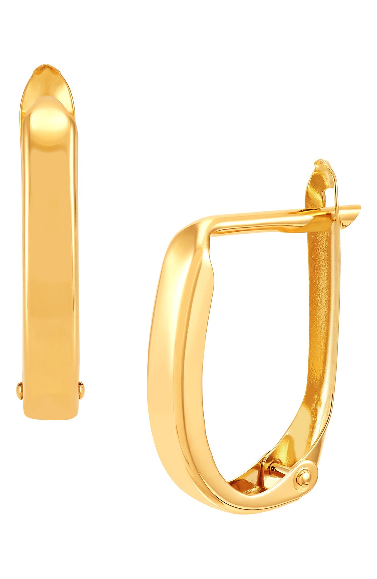Frankie & Zoe 14K Yellow Gold Oval Huggie Hoop Earrings