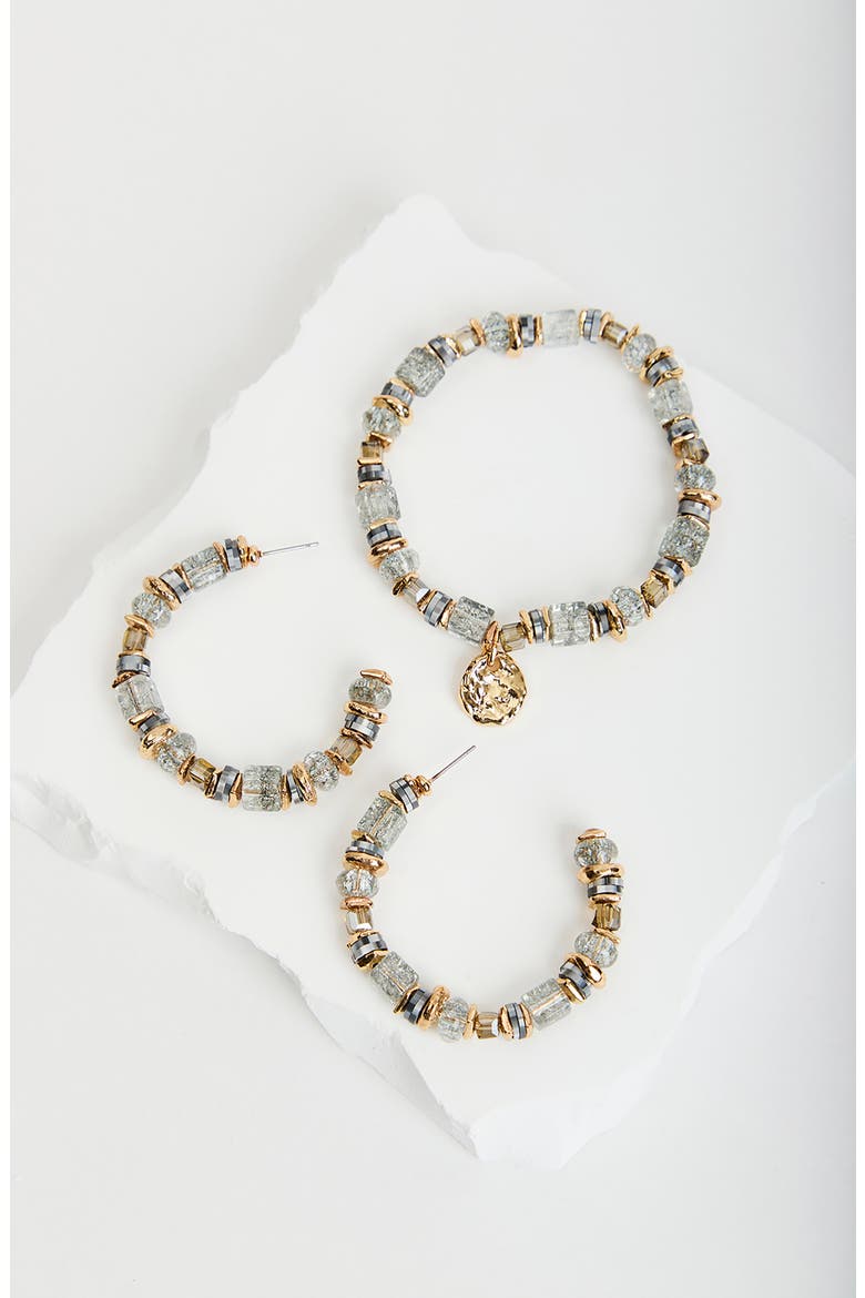 Beaded Stretch Bracelet, Alternate, color, GREY