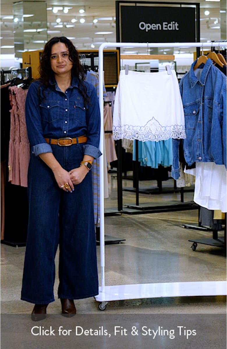 Cutwork Linen Blend Miniskirt, sales video thumbnail