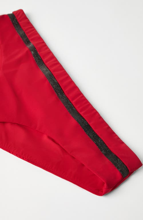 Shop Brunello Cucinelli Bikini Bottom With Monili In Red