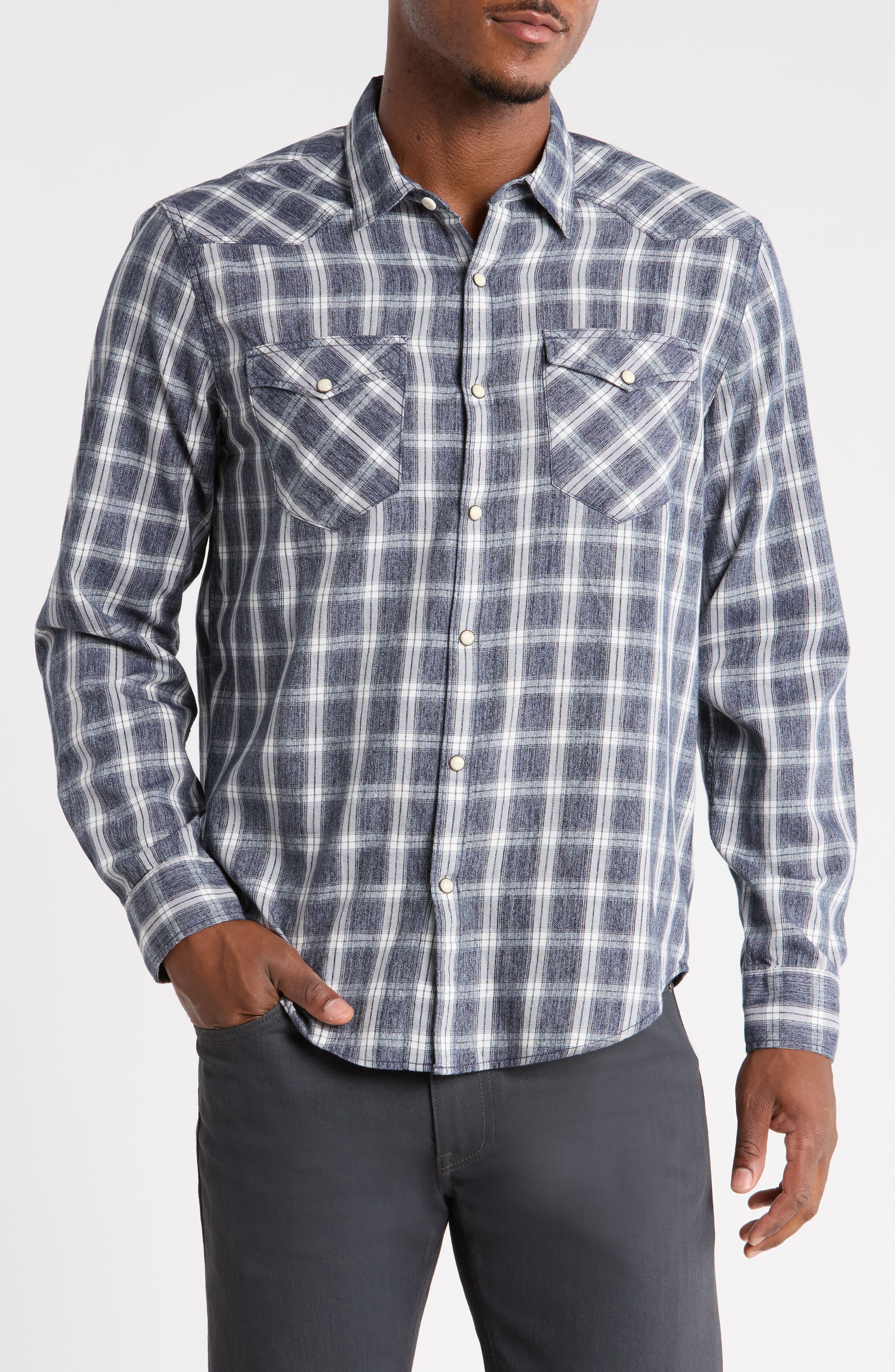 Long Sleeve Plaid Western Shirt