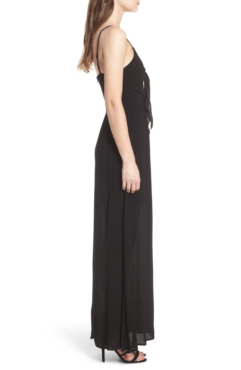 WAYF Tie Front Maxi Dress, Alternate, color, 