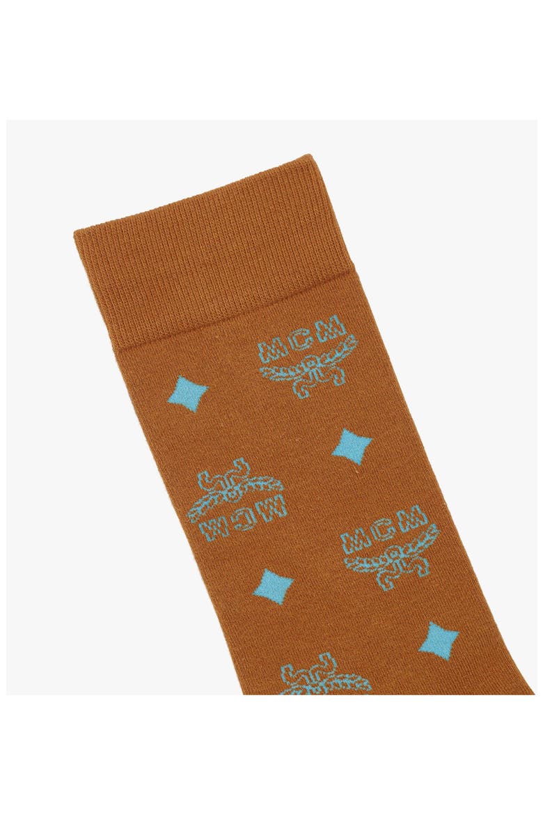 Monogram Knit Socks, Alternate, color, Blue Ceramic
