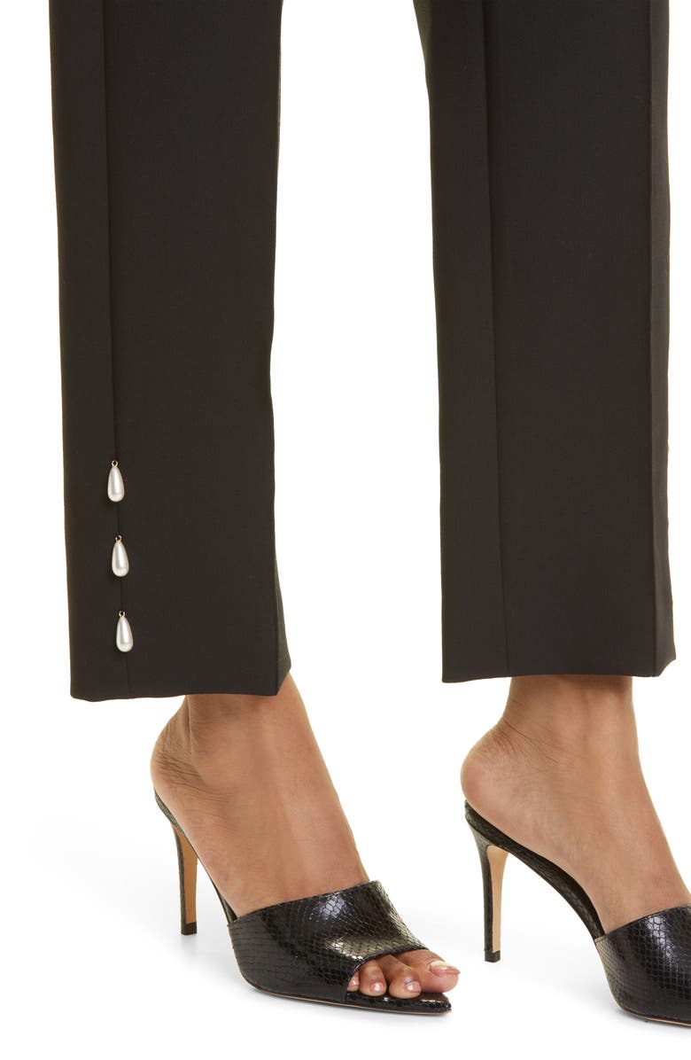 Lela Rose Imitation Pearl Detail Demi Pants, Alternate, color, 