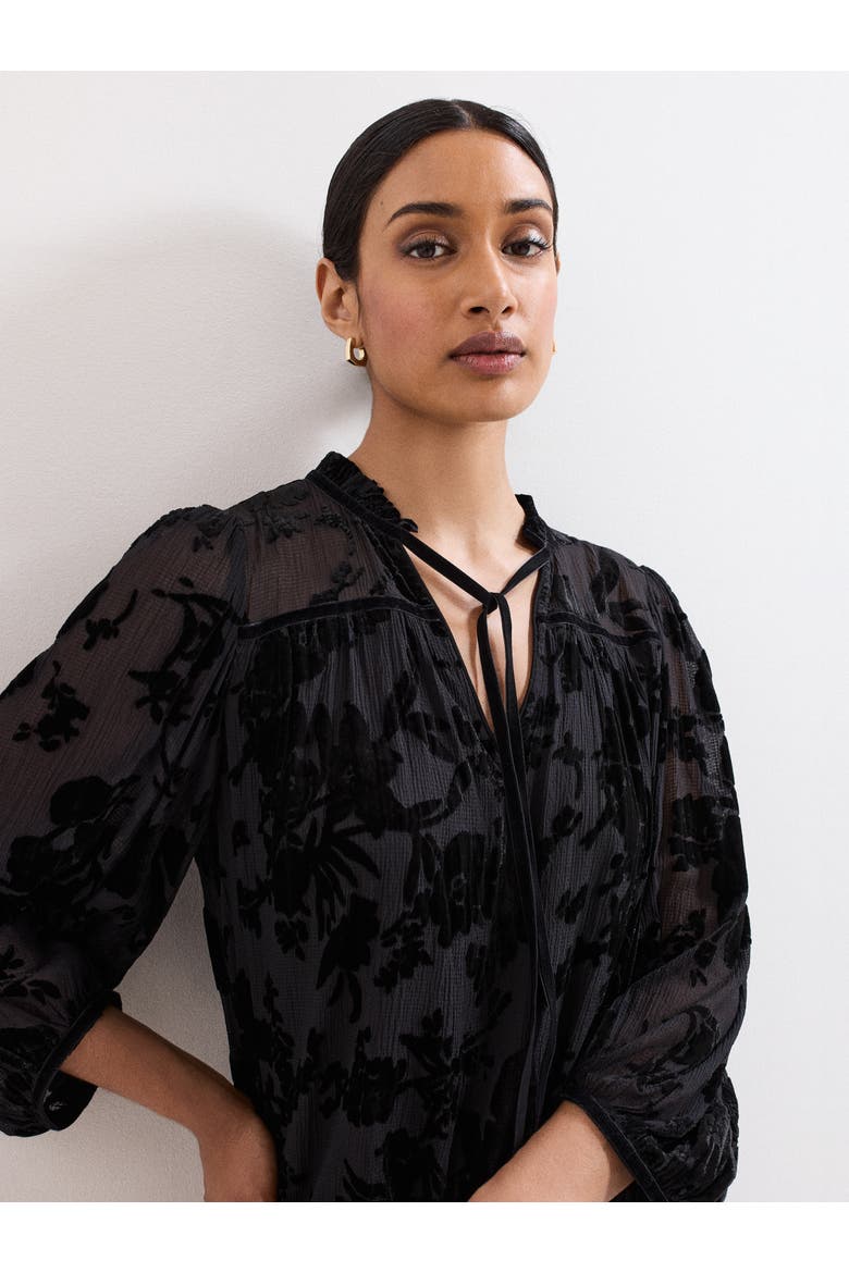 Mila Velvet Dress, Alternate, color, Black