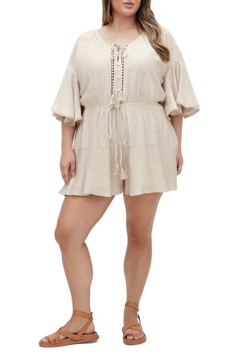 Harlow Tassel Tie Romper (Plus)
