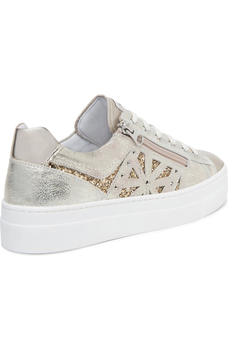 NeroGiardini Metallic Side Zip Platform Sneaker, Alternate, color, Beige/Khaki