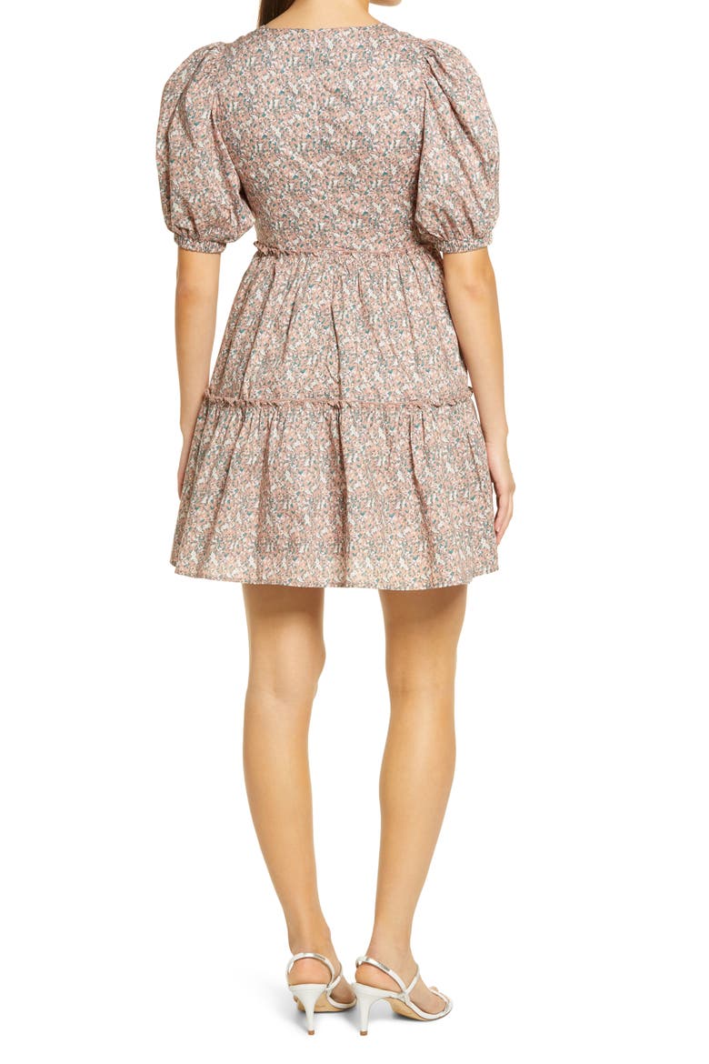 Floral Puff Sleeve Dress, Alternate, color, PINK MULTI