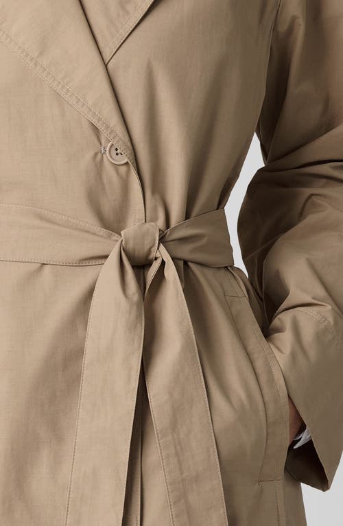 Eileen Fisher Lightweight Belted Trench Coat In Biscuit