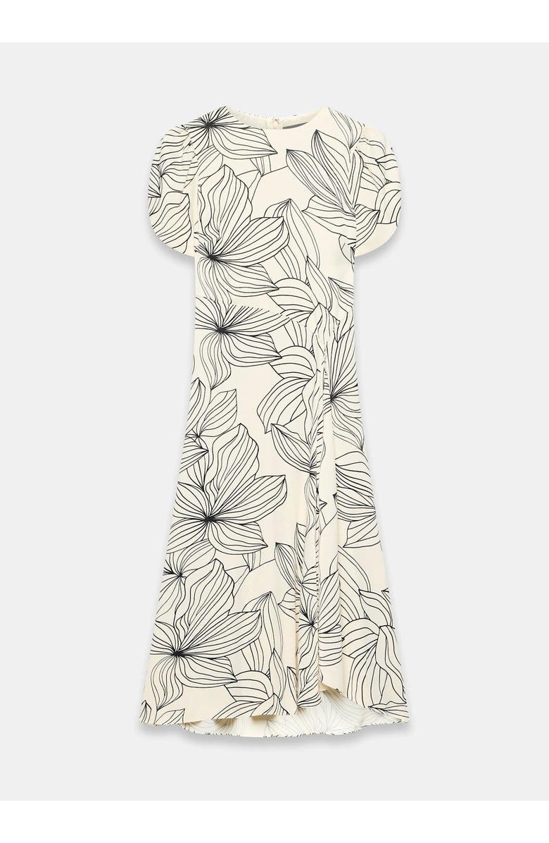 MINT VELVET Print Short Sleeve Satin Midi Dress, Alternate, color, Cream