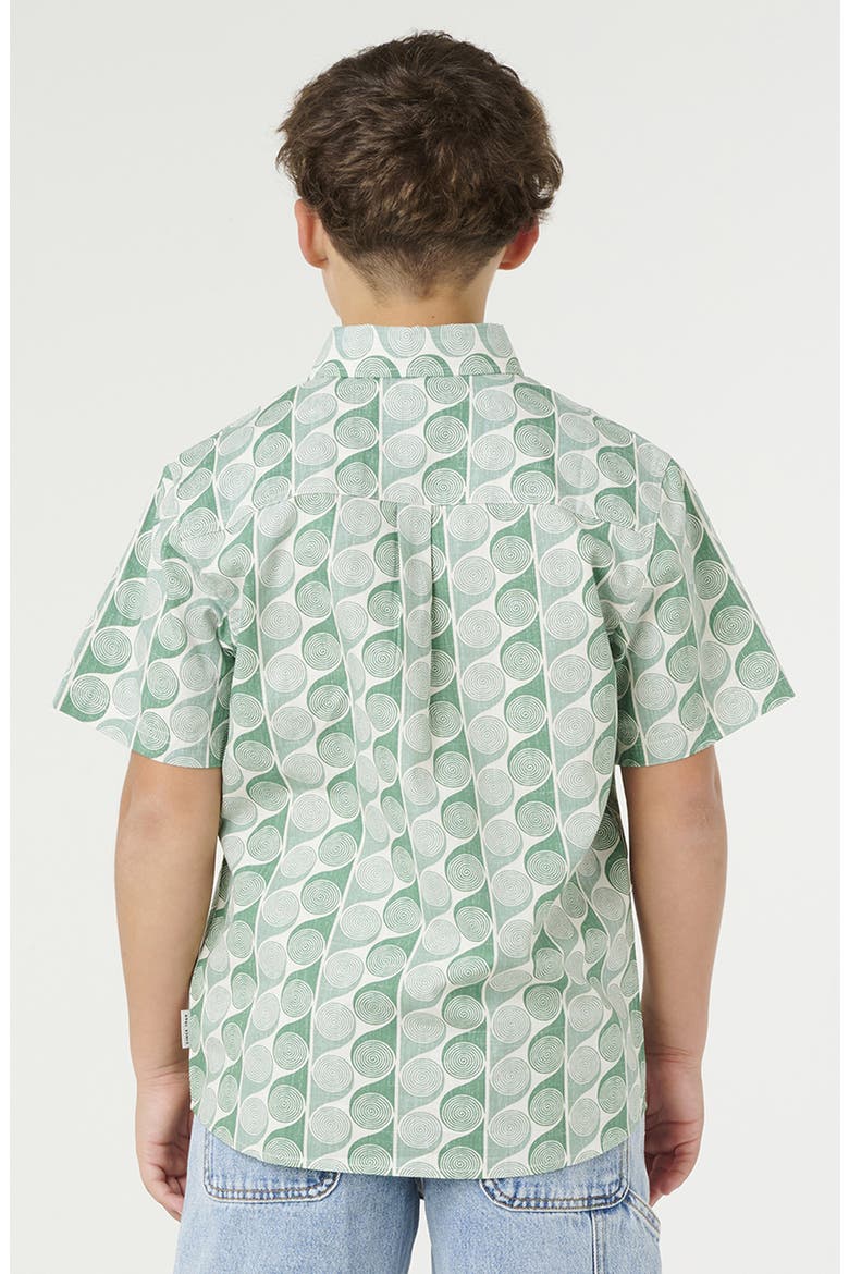 Kids' Artist of the Search Yardy Short Sleeve Button-Up Shirt, Alternate, color, LEAF GREEN