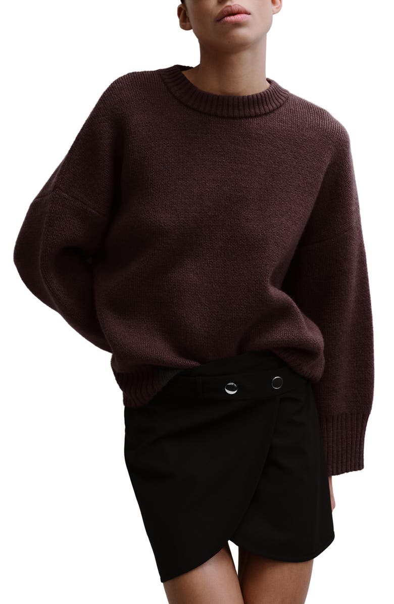 MANGO Crewneck Sweater, Main, color, Wine
