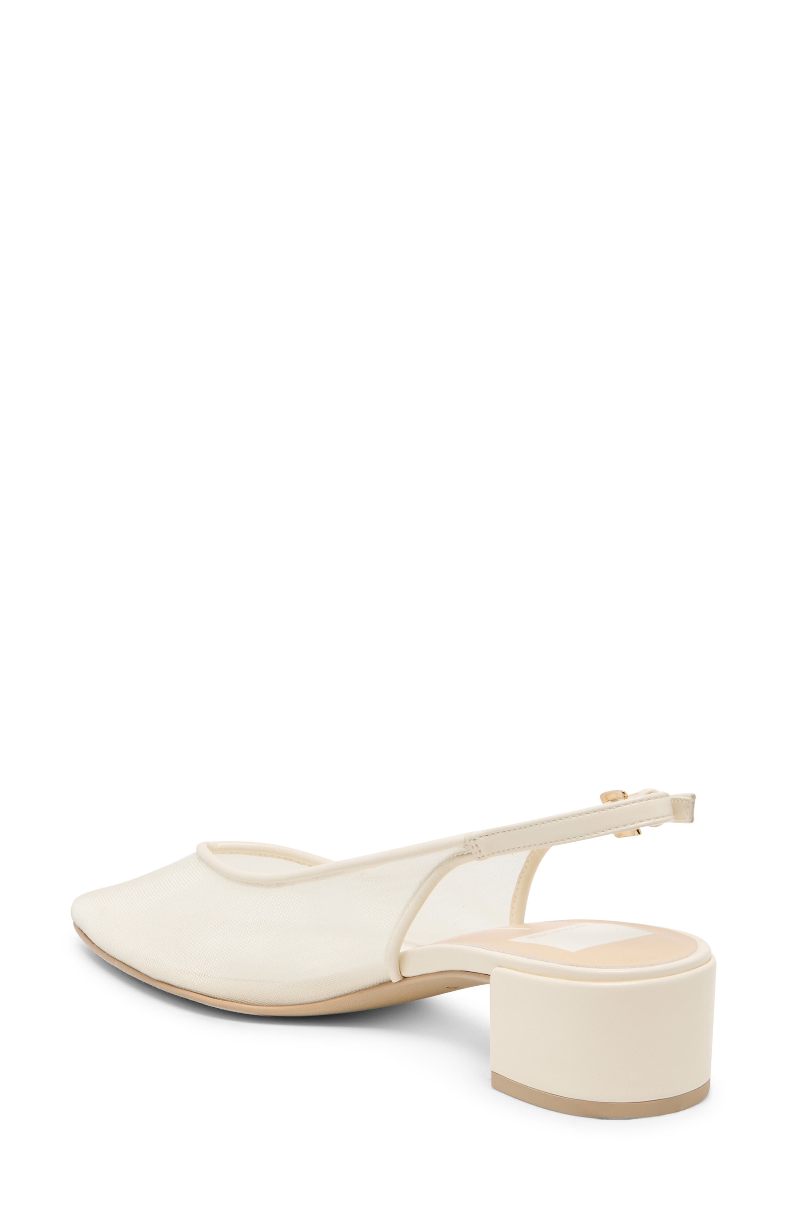 Cenna Pointed Toe Slingback Pump, Alternate, color, OFF WHITE MESH