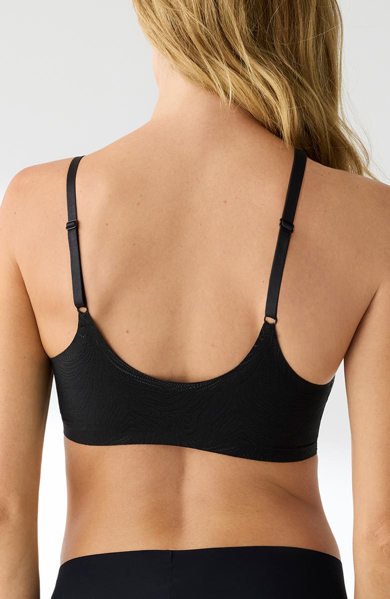True & Co Lace Triangle Bralette, Alternate, color, Black
