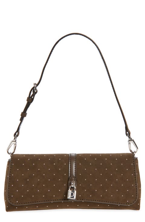 Ryder Studded Faux Suede Shoulder Bag