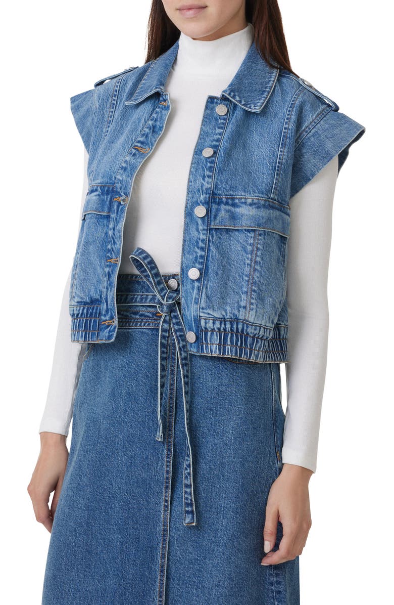 Habitual Extended Shoulder Denim Utility Vest, Alternate, color, 