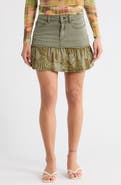 Desigual Contrast Hem Denim Miniskirt