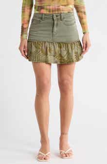 Desigual Contrast Hem Denim Miniskirt